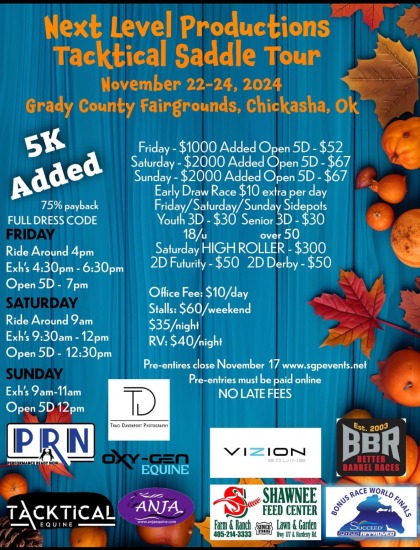 Next Level 5k added Chickasha Nov 22-24, 2024
